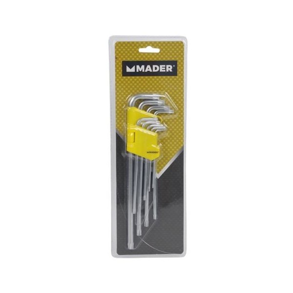 JUEGO LLAVES TORX CON ORIFICIO 9 PCS MADER