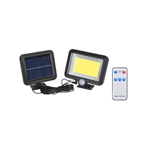 FOCO SOLAR CON SENSOR + MANDO 1000LM ELBAT