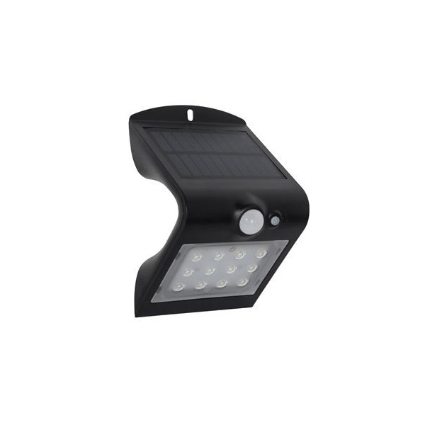 APLIQUE LED SOLAR 1.5W 220LM DOBLE ILUMINACIÓN NEGRO ELBAT