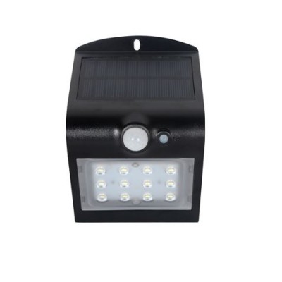 APLIQUE LED SOLAR 1.5W 220LM DOBLE ILUMINACIÓN NEGRO ELBAT