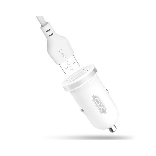 PACK CARGADOR MECHERO TZ08 2.1A + CABLE TIPO MICRO USB BLANCO XO