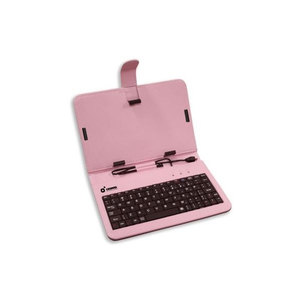 FUNDA KEYCOVER PARA TABLETS 7 CON TECLADO ROSA CROMAD