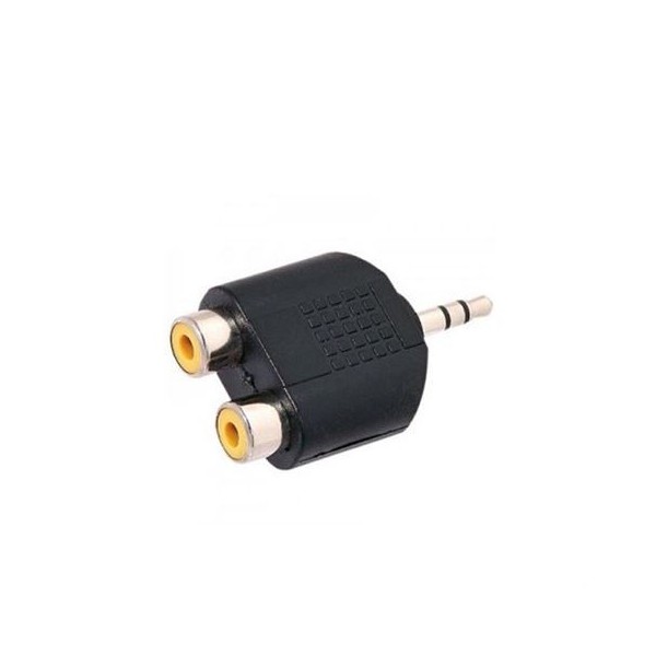 ADAPTADOR STEREO MINI JACK A 2 RCA HEMBRAS CROMAD