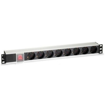 REGLETA PDU RACK 19 8 TOMAS + INTERRUPTOR ALUMINIO CROMAD