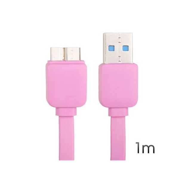 CABLE USB 3.0 PLANO ROSA 1M CROMAD