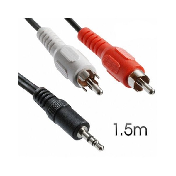 CABLE STEREO MINI JACK 3.5 - RCA AUDIO 1.5M CROMAD