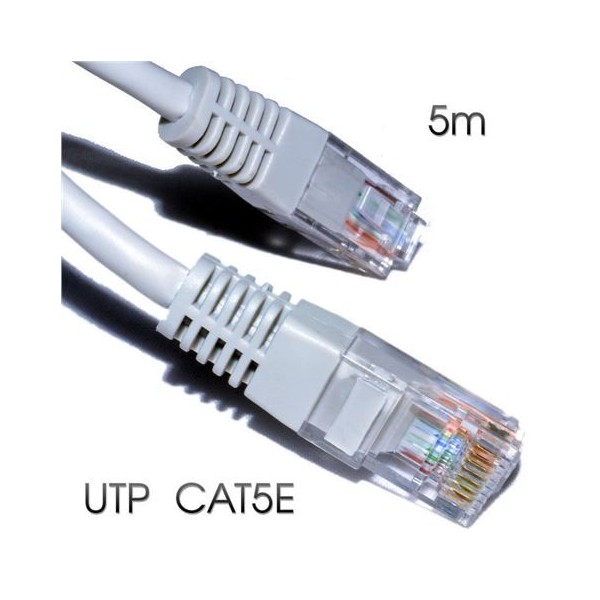 CABLE DE RED UTP CAT 5E 5M GRIS CLARO CROMAD