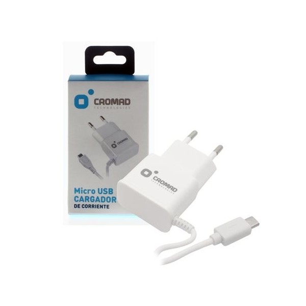 CARGADOR DE CORRIENTE MICRO USB 2.1A BLANCO CROMAD