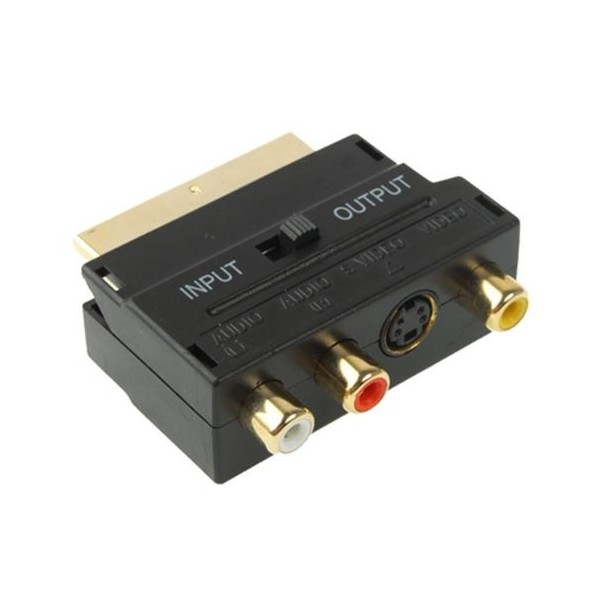 ADAPTADOR EUROCONECTOR A AV + S-VIDEO (IN - OUT) CROMAD