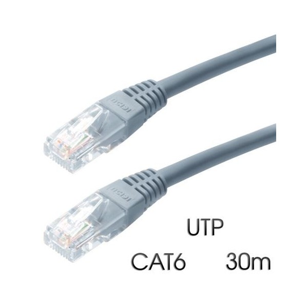 CABLE DE RED UTP CAT 6 30M GRIS CLARO CROMAD