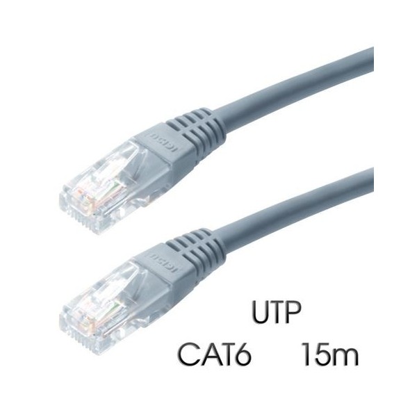 CABLE DE RED UTP CAT 6 15M GRIS CLARO CROMAD