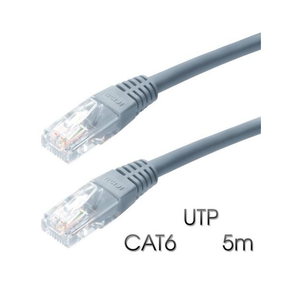 CABLE DE RED UTP CAT 6 5M GRIS CLARO CROMAD