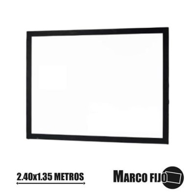 PANTALLA PROYECCION MARCO FIJO ALUMINIO 2.40 x 1.35MTR CROMAD