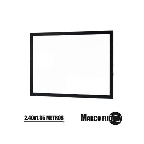 PANTALLA PROYECCION MARCO FIJO ALUMINIO 2.40 x 1.35MTR CROMAD