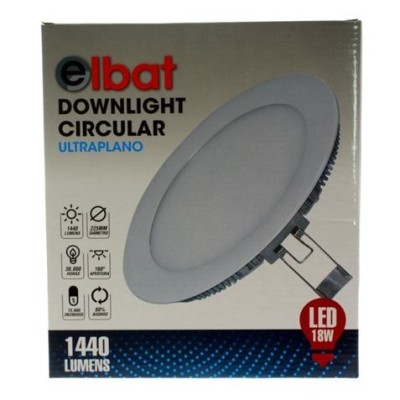 DOWNLIGHT EMPOTRAR ULTRAPLANO LED LUZ BLANCA 18W ELBAT