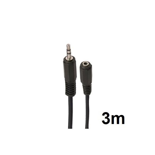 CABLE STEREO MINI JACK 3.5 EXTENSION M/H 3 METROS CROMAD