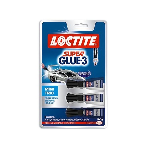 ADHESIVO UNIVERSAL INSTANTANEO LOCTICTE SUPERGLUE-3 MINI TRIO