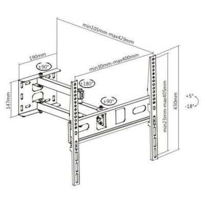 SOPORTE CON BRAZO TV LED, LCD 32-55 CROMAD