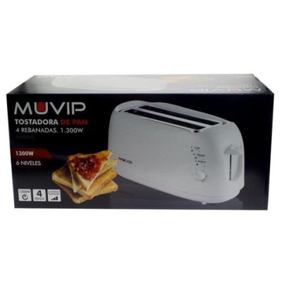 TOSTADORA DE PAN 1300W 4 REBANADAS MUVIP