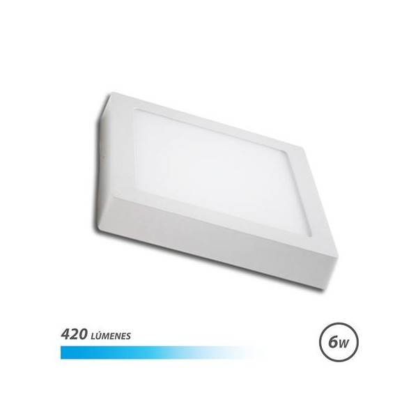 DOWNLIGHT CUADRADO SOBRE PARED LED 6W LUZ FRIA ELBAT