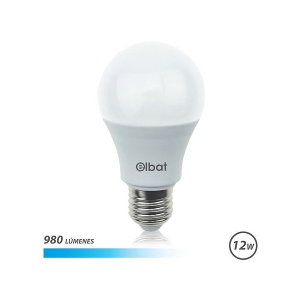 BOMBILLA LED A60 | 12W | 980LM | E27 | LUZ FRIA | ELBAT