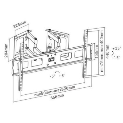 SOPORTE DOBLE BRAZO PARA ESQUINAS TV LED, LCD 37-70 CROMAD