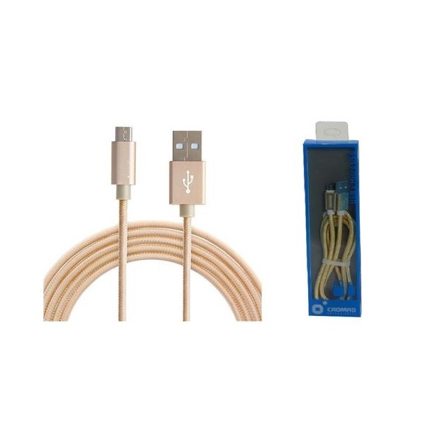 CABLE USB A MICRO USB METAL GOLD CROMAD