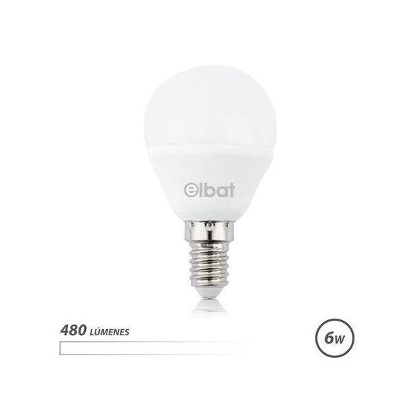 BOMBILLA LED G45 | 6W | 480LM | E14 | LUZ BLANCA | ELBAT