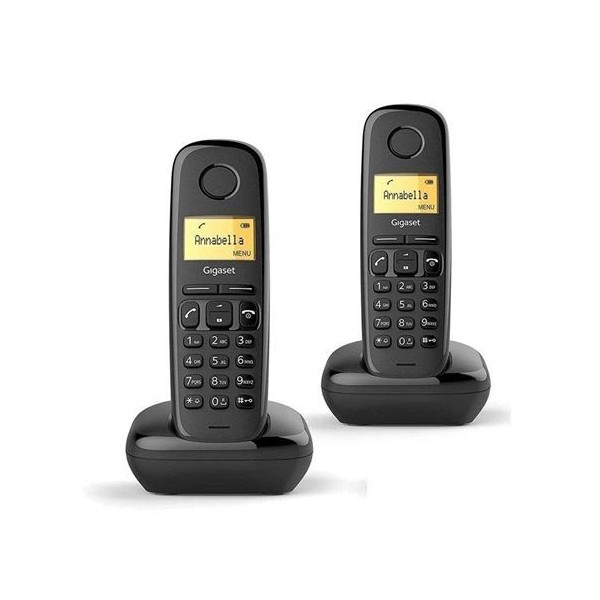 TELÉFONO DECT GIGASET A170 DÚO NEGRO (BASE+SUP)