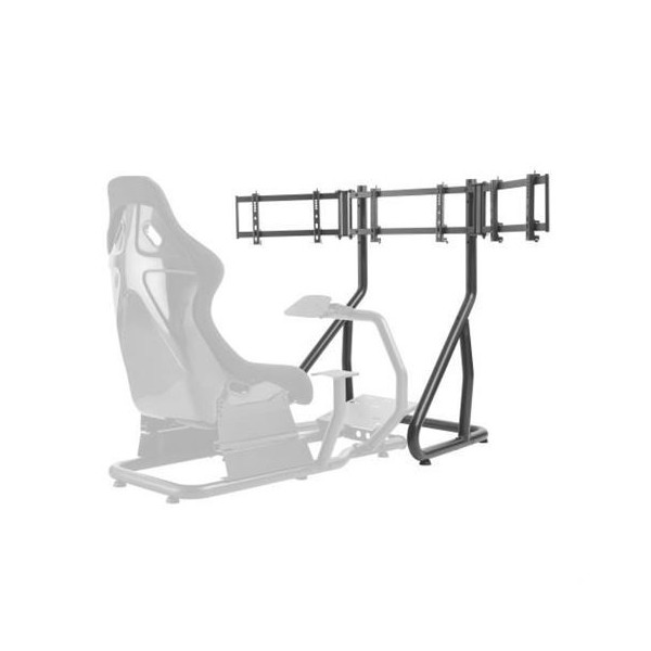 STAND PARA TRES TELEVISORES RACING SIMULATOR COCKPIT SEAT CROMAD