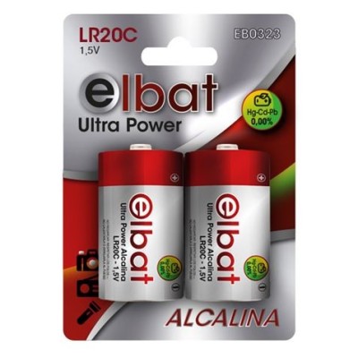 PACK 2 PCS PILAS ALCALINAS LR20C ELBAT