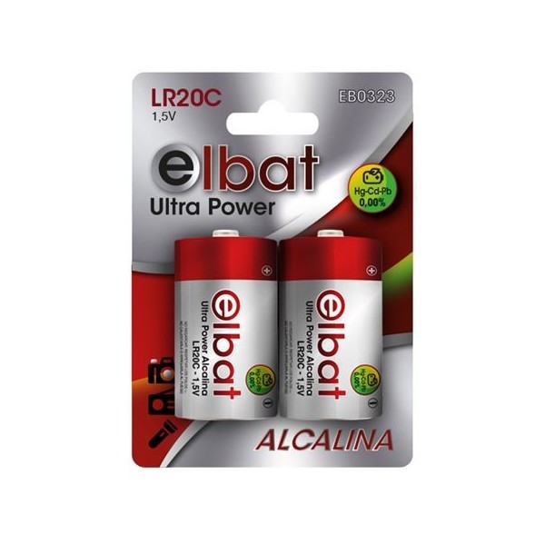 PACK 2 PCS PILAS ALCALINAS LR20C ELBAT