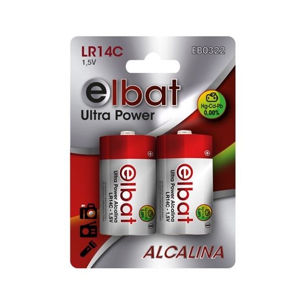 PACK 2 PCS PILAS ALCALINAS LR14C ELBAT