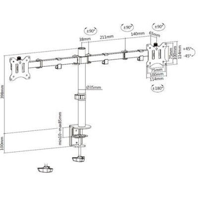 SOPORTE DE MESA 2 MONITORES 13-32 CROMAD