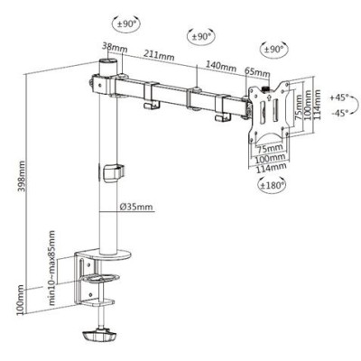 SOPORTE DE MESA 1 MONITOR 13-32 CROMAD