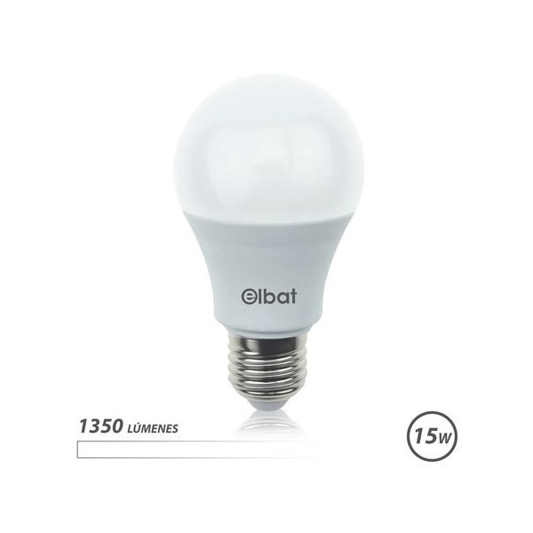 BOMBILLA LED A60 | 15W | 1350LM | E27 | LUZ BLANCA | ELBAT