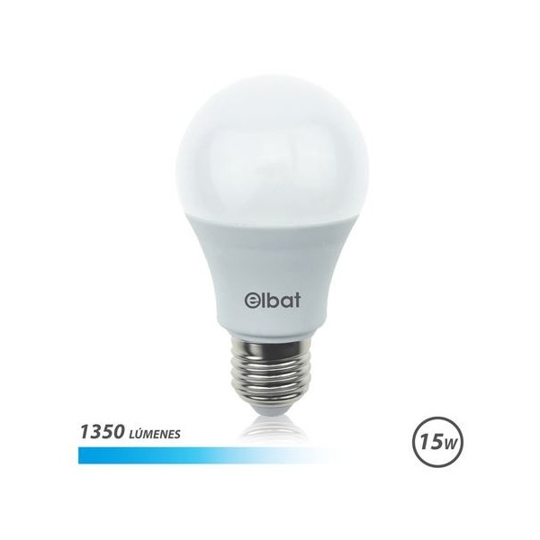 BOMBILLA LED A60 | 15W | 1350LM | E27 | LUZ FRIA | ELBAT