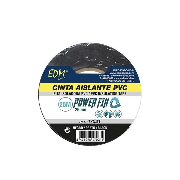 CINTA AISLANTE 25MX25MM NEGRA EDM