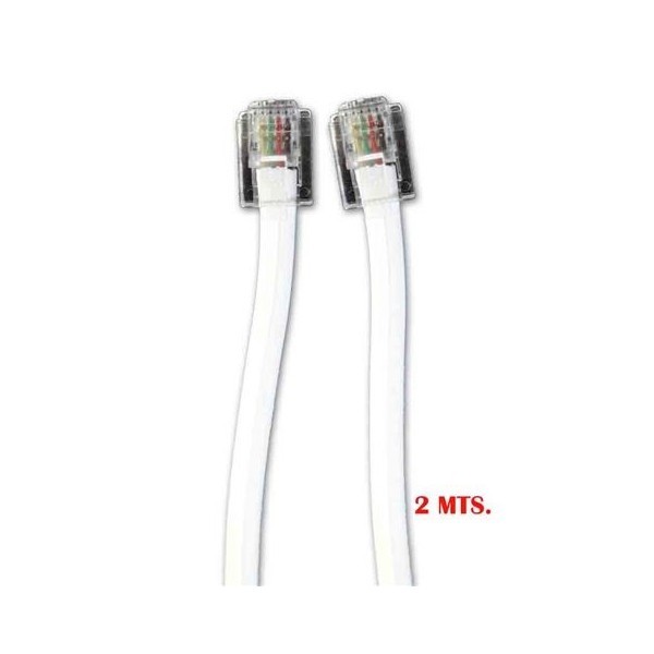 CABLE TELÉFONO RJ11 2M 4 VIAS MACHO-MACHO EDM