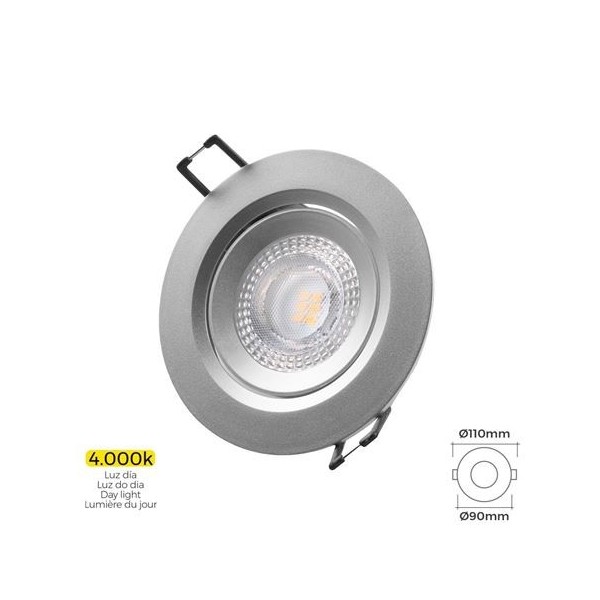 DOWNLIGHT LED EMPOTRAR 5W 380 LUMEN 4.000K REDONDO MARCO CROMO EDM