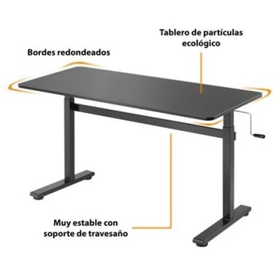 MESA DE ESCRITORIO CON REGULADOR DE ALTURA MANUAL 140X60CM CROMAD