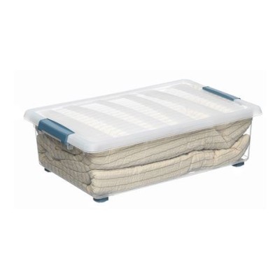 CAJA KATLA TRANSPARENTE 28 LITROS CON RUEDAS Y ASAS ERGONOMICAS 59X39X18.5M