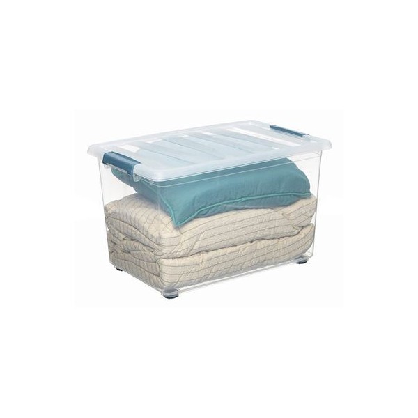 CAJA KATLA TRANSPARENTE 57L CON RUEDAS Y ASAS ERGONOMICAS 59X39X36.5CM