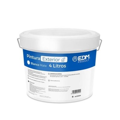 PINTURA PLASTICA MATE INTERIOR / EXTERIOR BLANCA 4L EDM