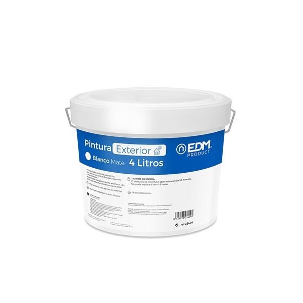 PINTURA PLASTICA MATE INTERIOR / EXTERIOR BLANCA 4L EDM