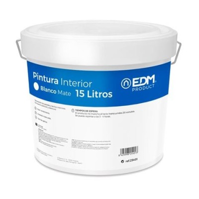 PINTURA PLASTICA MATE INTERIOR BLANCA 15L EDM