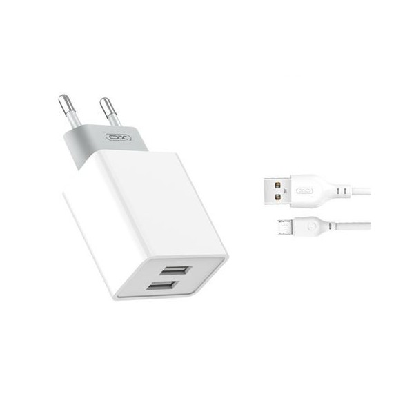 PACK CARGADOR CORRIENTE L65 2.4A + CABLE MICRO USB XO