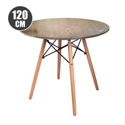 MESA REDONDA DESIGN D600 120CM ROBLE MUVIP