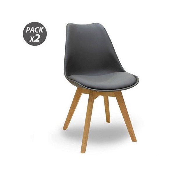 PACK 2 SILLAS DESIGN D200 GRIS MUVIP