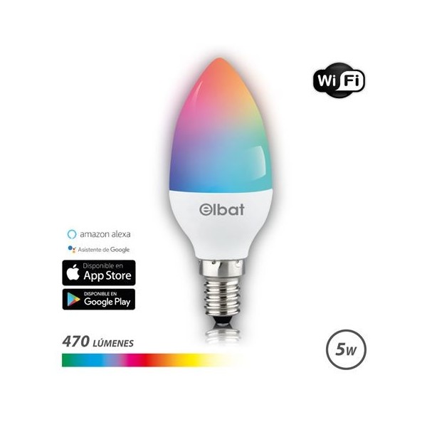 BOMBILLA LED SMART WIFI VELA C37 E14 5W 470LM RGB